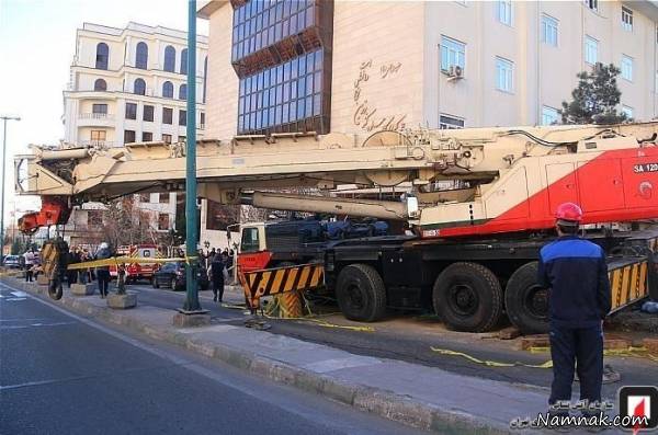 تصادف جرثقیل با پراید