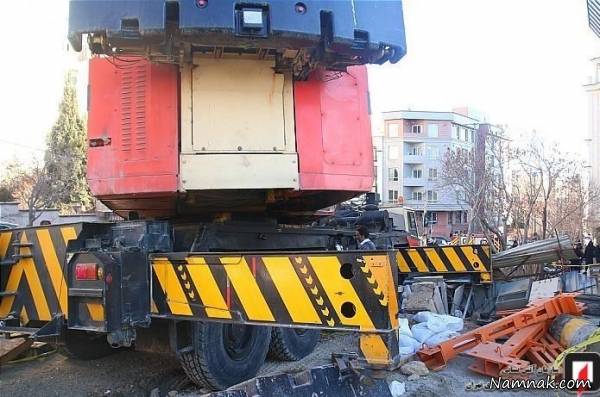 تصادف جرثقیل با پراید