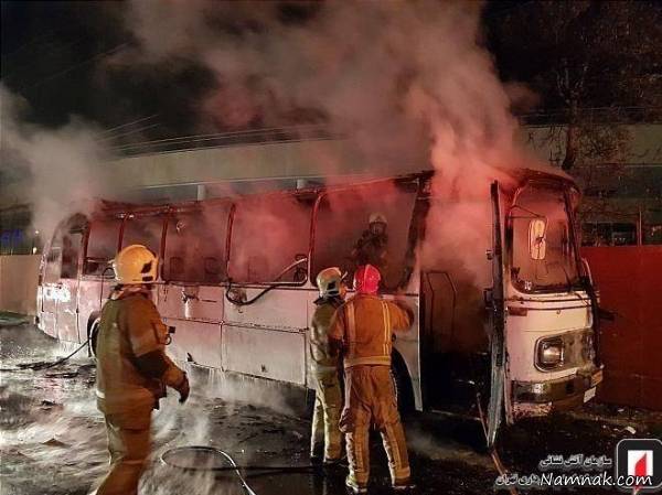 اتوبوس آتش گرفته