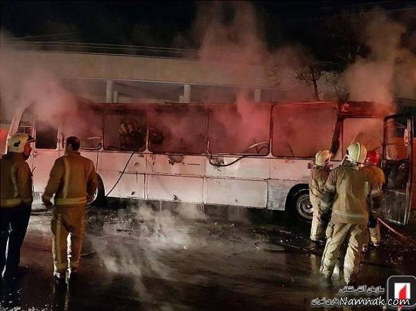 اتوبوس آتش گرفته