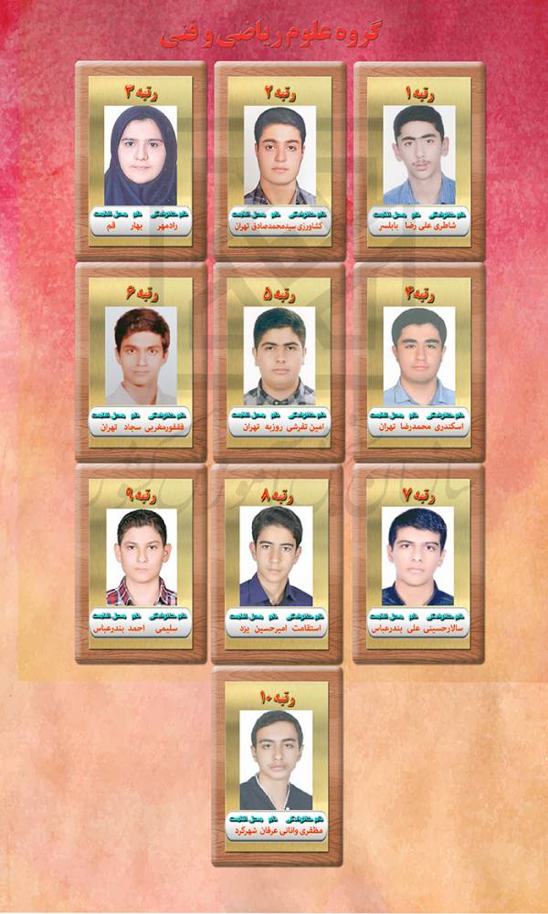 کنکور سراسری 97 نفرات برتر گروه ریاضی و فنی