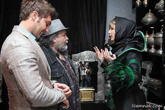 نیوشا ضیغمی در کنار محمدرضا شریفی نیا و دانیال عبادی در مراسم افتتاح کلینیکش مراسم افتتاحیه کیلینیک نیوشا ضیغمی