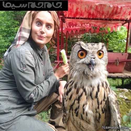 الناز شاکردوست در کنار جغد عزیز