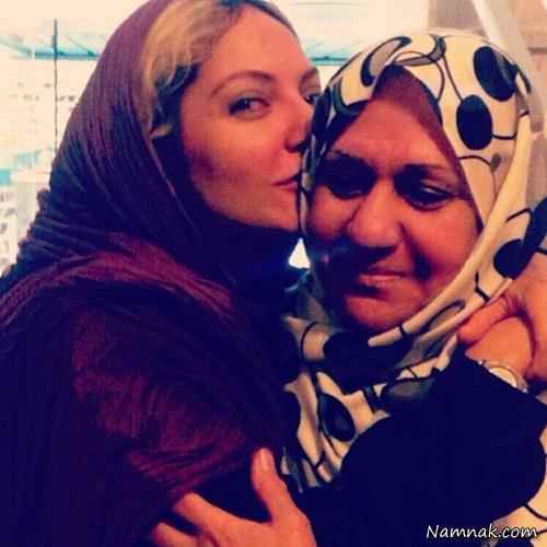 مادر بهرام رادان مهناز افشار در آغوش مادرش