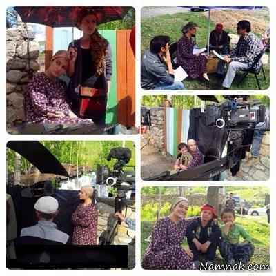 مهناز افشار در پشت صحنه یک فیلم تاجیکستانی