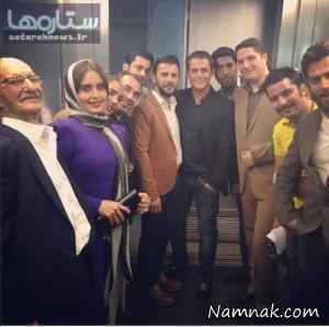 امین حیایی الناز شاکردوست ، امین حیایی ، محمدرضا گلزار و احمد پورمخبر در کنسرت خنده