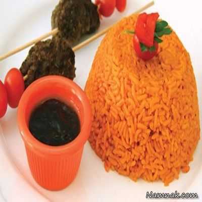 کباب شیرین فنلاندی با پلوی تند کباب شیرین فنلاندی