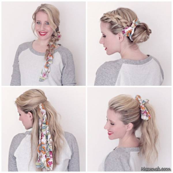 آموزش بستن دستمال سر به زیباترین شیوه های تابستانه+ تصاویر دستمال سر