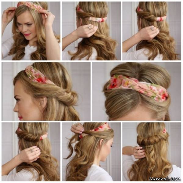 آموزش بستن دستمال سر به زیباترین شیوه های تابستانه+ تصاویر دستمال سر