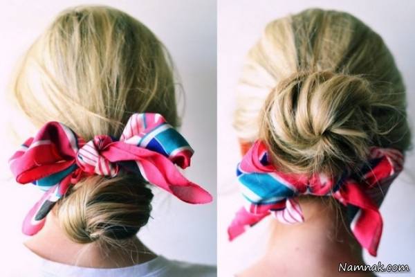 آموزش بستن دستمال سر به زیباترین شیوه های تابستانه+ تصاویر دستمال سر