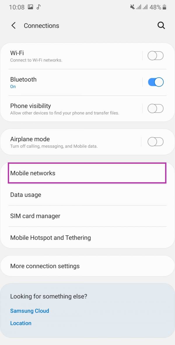 گزینه mobile nettworks را انتخاب کنید اینترنت رایتل