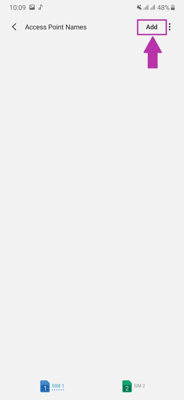 بر روی add کلیک کنید تنظیمات اینترنت رایتل