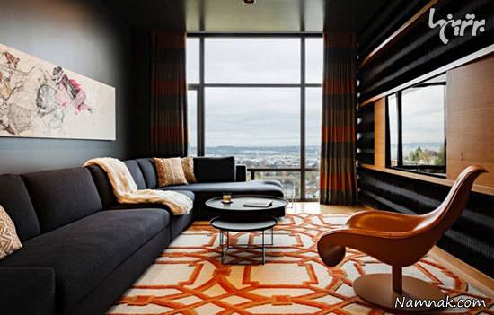 دکوراسیون پذیرایی به رنگ نارنجی دکوراسیون نارنجی