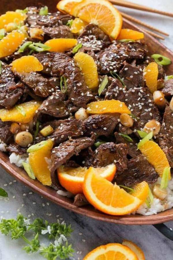 طرز تهیه خوراک گوشت با سس پرتقال خوراک گوشت با سس پرتقال
