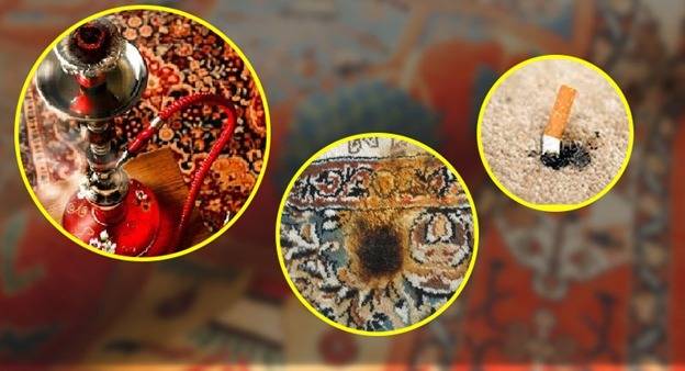 سوختن فرش با زغال