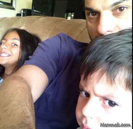 پیمان معادی و دختر و پسرش