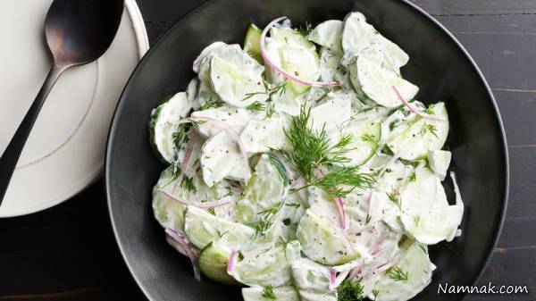 سالاد خیار با سس سالاد