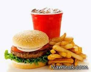 همبرگر و نوشابه