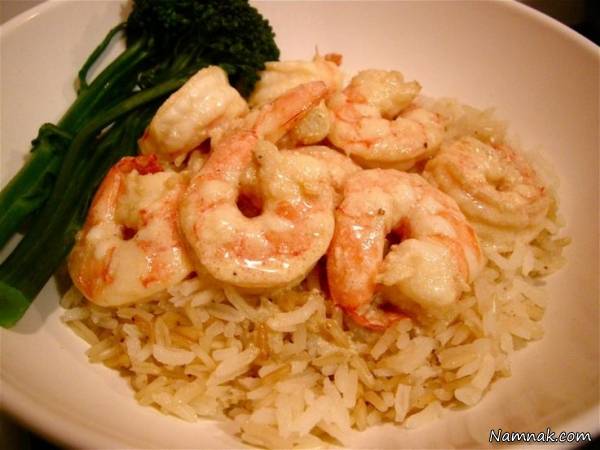 طرز تهیه میگوی لیمویی با برنج میگوی لیمویی با برنج