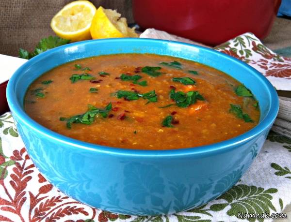 سوپ با عدس قرمز