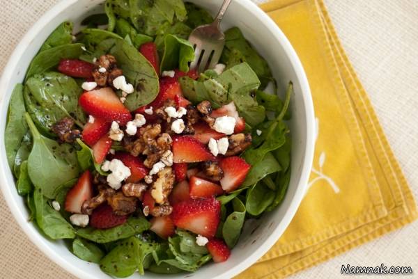 سالاد اسفناج و گردو سالاد اسفناج