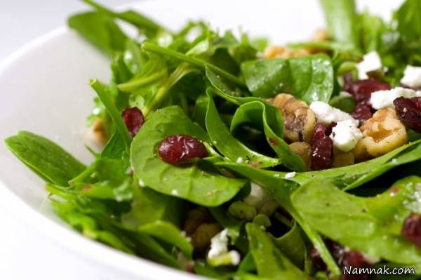 طرز تهیه سالاد اسفناج و گردو سالاد اسفناج و گردو