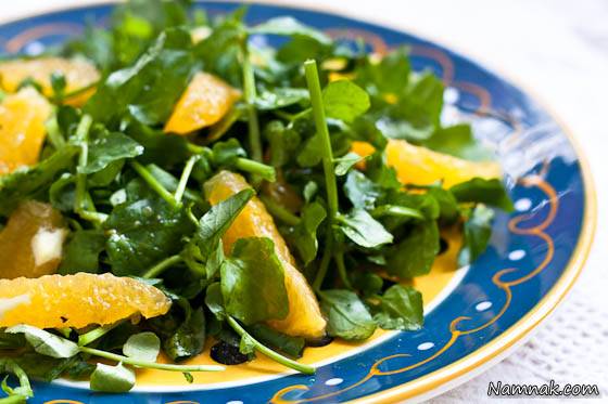 سالاد شاهی و پرتقال سالاد