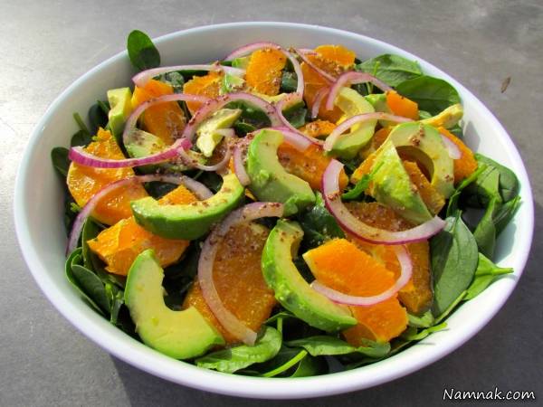 سالاد آواکادو و پرتقال سالاد