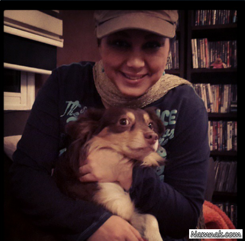 بهنوش بختیاری بهنوش بختیاری و حیوان خانگی اش بهنوش بختیاری