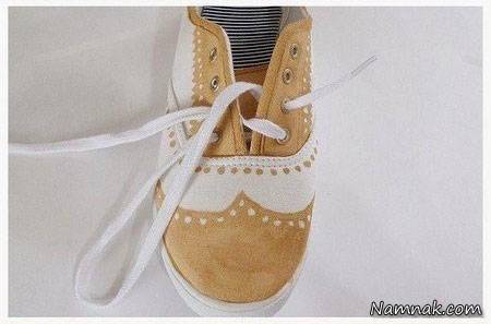 تزیین کتونی با وسایل ساده تزیین کتونی